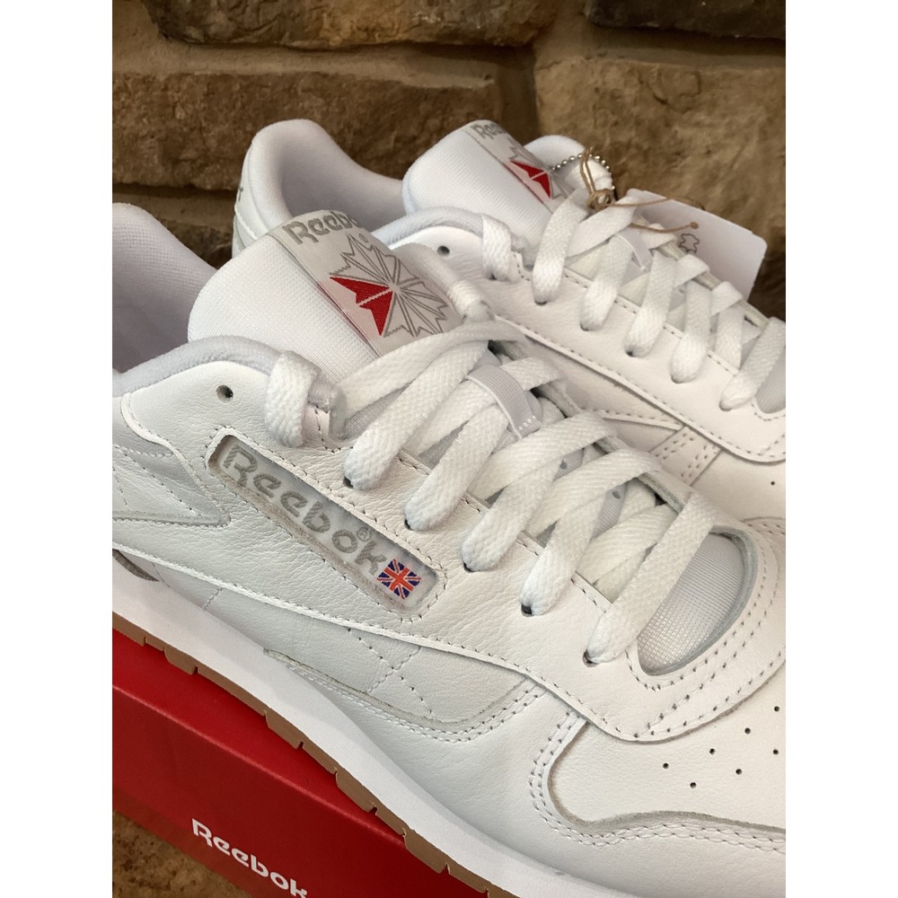 Reebok Classic Leather White Gum Mens 9.5 Womens 11 Sneakers 100008491 New - Picture 6 of 8